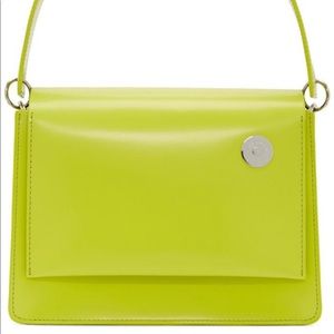 KARA Lime Leather Pinch Bag